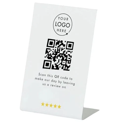 White Colour  3mm qr code display stand acrylic qr code stand or Restaurants, Promotions, Photo Frames for  Google Pay Stand
