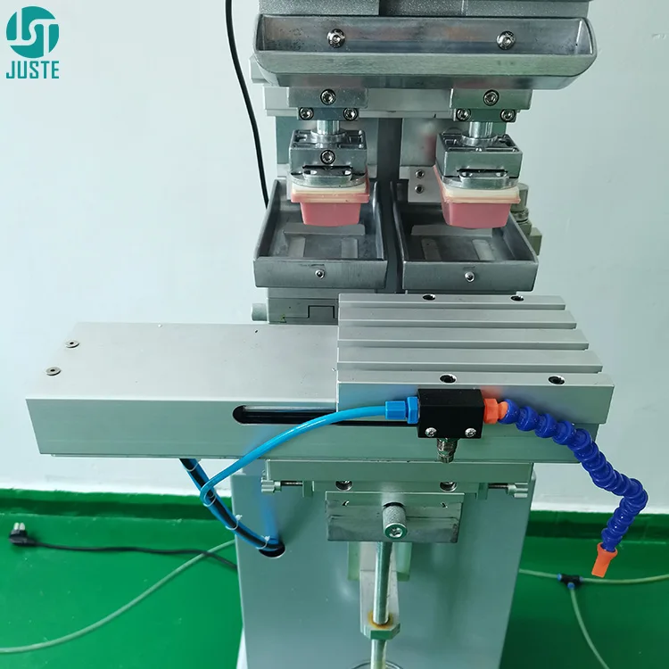 2 Color Pad Printer Fully-Automatic Fully Automatic Feeder Slipper Fans Spd Pad Printing Machine for Note Clothes Golf Tees Tube