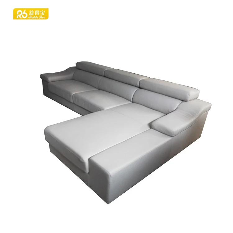 Modern style Sectional living room leather l shape sofa  for sale 8096