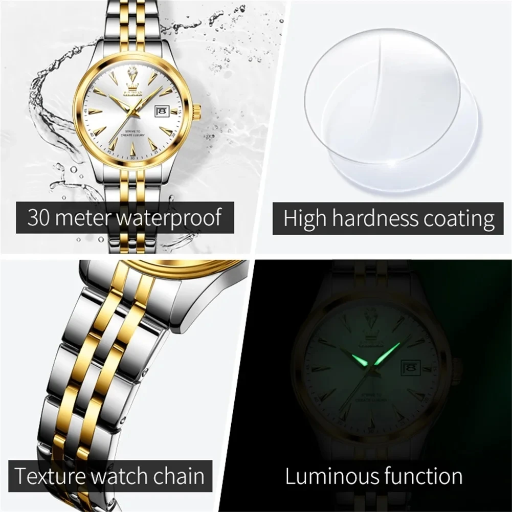 OLEVS 5598 Original Quartz Japan Movt Light Luxury Surface Ladies Watch Stainless Steel High Hardness Costing For Women Watches