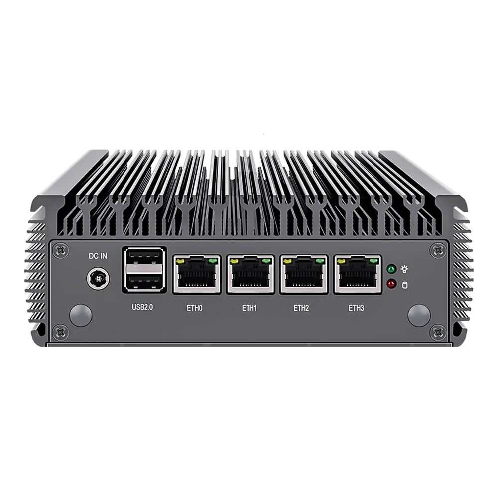 Fanless 4 X I225 2.5G LAN Industrial Computer Pen-tium N5000 Quad Core TDP 6W AES-NI Mini PC Firewall PfSense Network Server