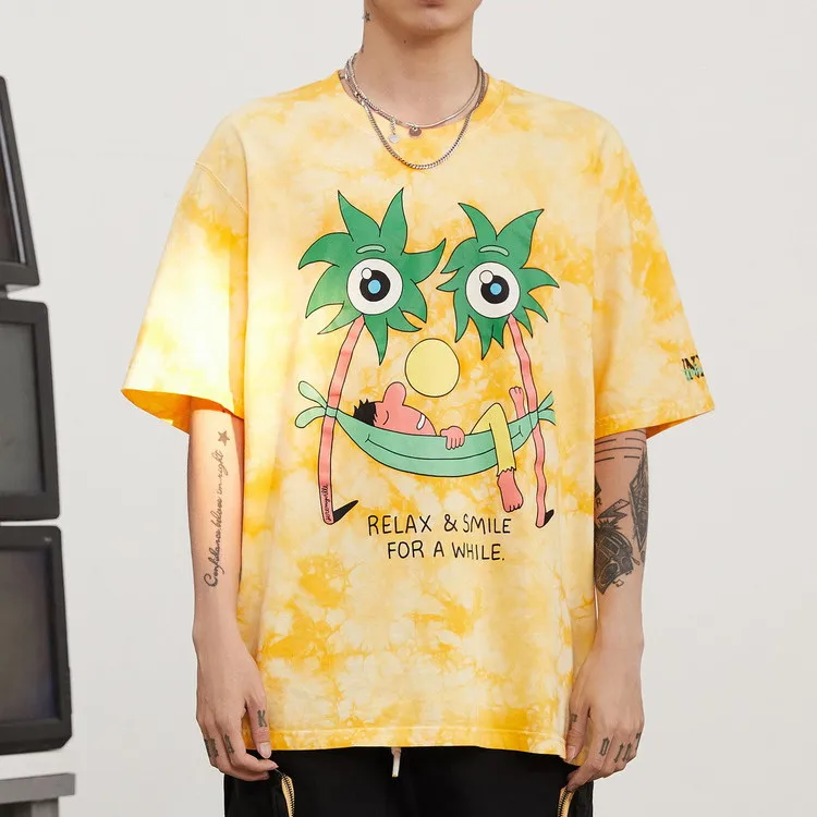 
Wholesales Design Oem Custom Mens Oversize Dry Fits Couple T Shirt Custom Lovers Cotton Polyester Graphic Print Tie Dye T Shirts 