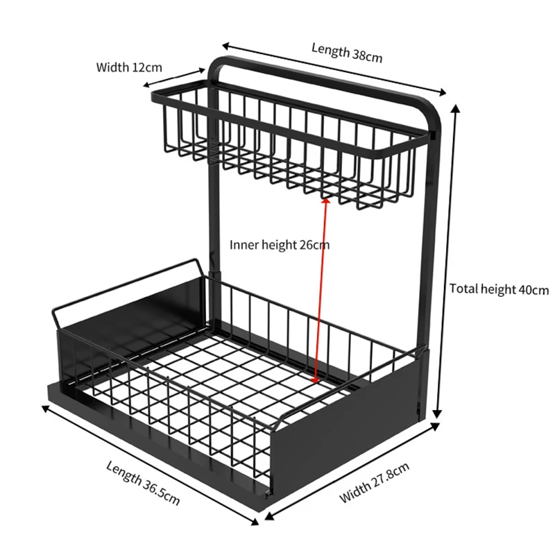 Amazon 2021 Best Sale Canned Snacks Storage Rack Two Sizes Of Black White Lower Cabinet Can Pull-out Design Storage Shelf