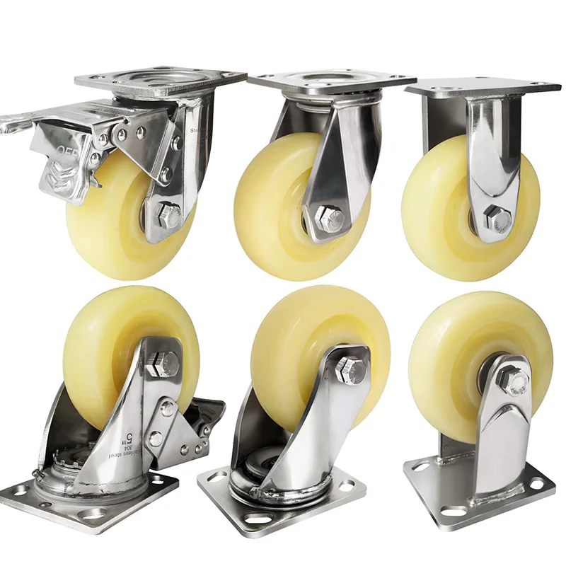 5 Inch Industrial Swivel Caster with lock Wheel heavy duty Double bearing Nylon wheel food caster
