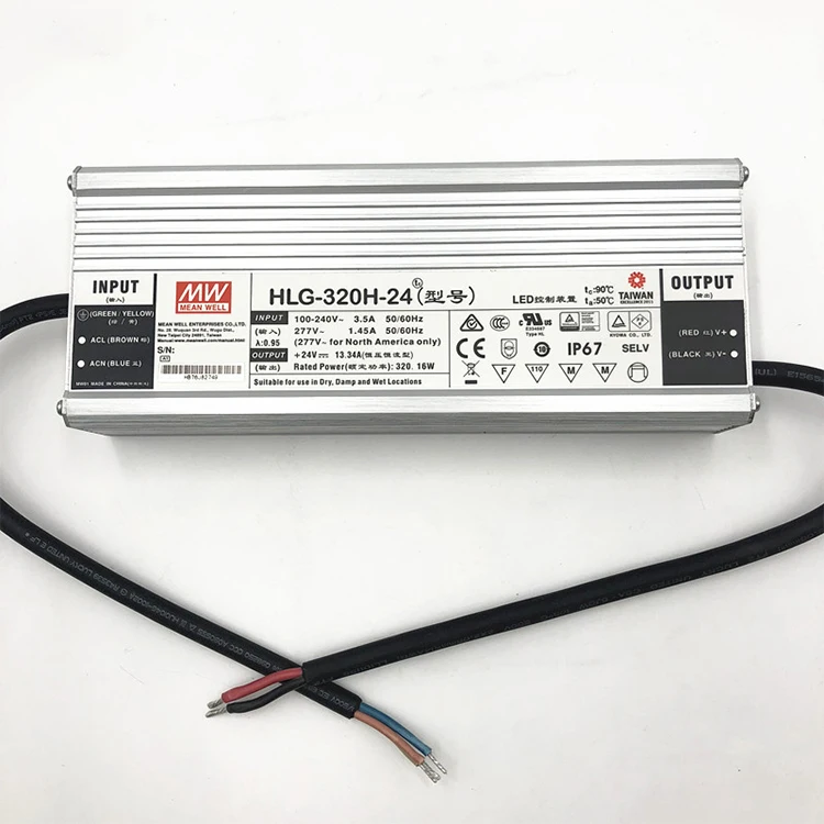  MeanWell Hlg-320h-24ab Hlg-320h-36 Hlg-320h Hlg-320h-48ab Hlg-320h-54a бренд Mean well представляет LED драйвер блок