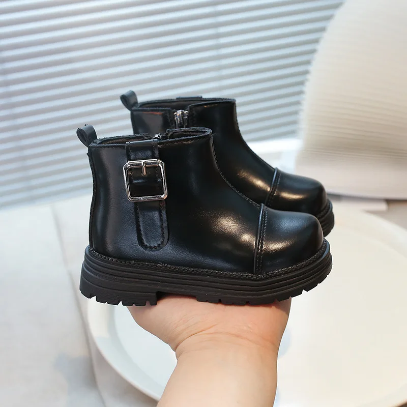 Children white boots baby girls trendy CHELSEA boots shoes 2024 autumn new hot selling soft sole fashion ankle boots kids