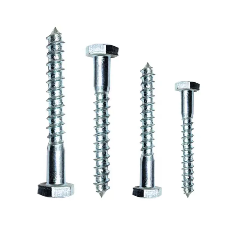 customized A2-70 outer hexagon screw nails 304 stainless steel self threading pin hexagon Head Lag Wood Screw DIN571