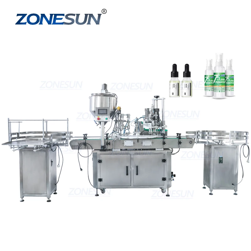 ZONESUN ZS-FAL180A4 Essential Oil Automatic Water Bottle Filling And Capping Machine For Small Bottle