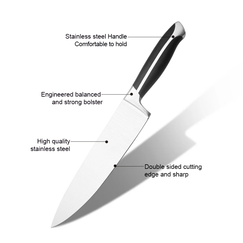5 Pieces High Carbon Stainless Steel chef Kitchen Knife Set with Hollow Handle