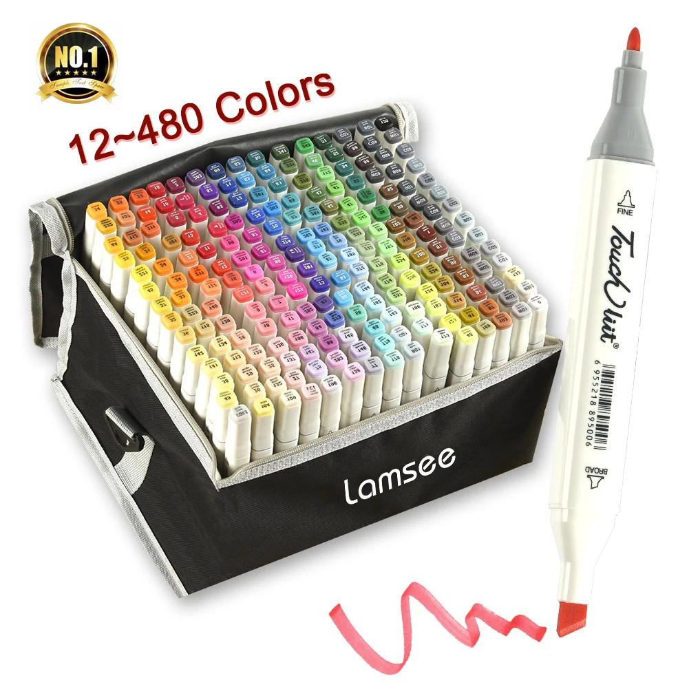 Custom Color Brush Calligraphy Alcohol Sketch Paint Permanent Pen Art Sketch Permanent Pen Alcohol Marker