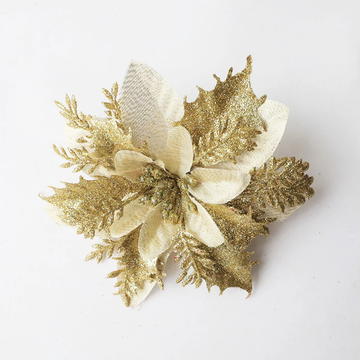 Artificial Gold Silver Red Blue three-layer plastic flower three-dimensional Christmas Wreath Christmas tree decoration