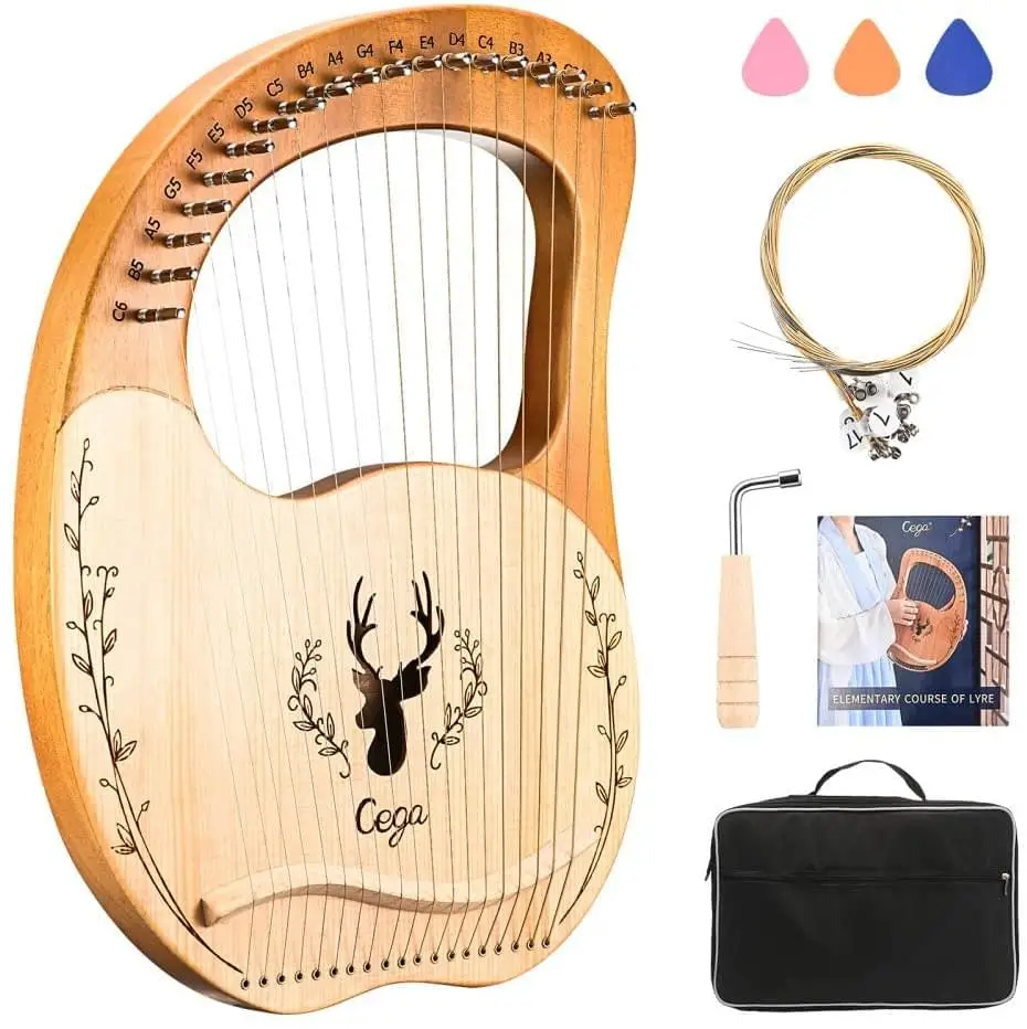 Lyre Harp 19 String Portable Small Harp lira instrumental madera