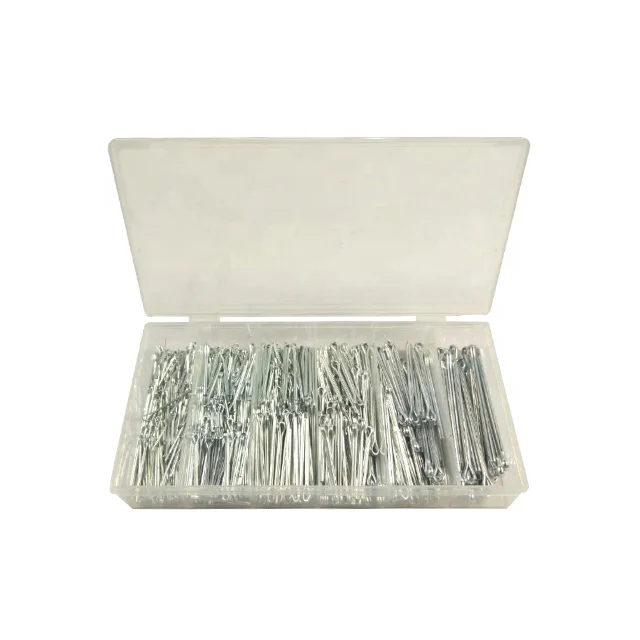 555PC Galvanized Iron Hitch Split Cotter Pin Assortment