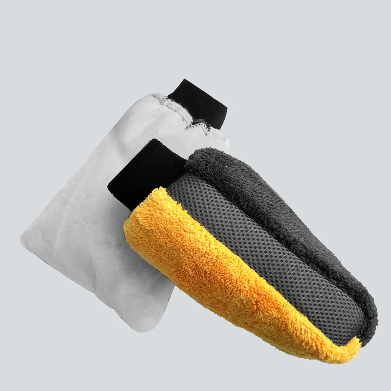 
BONNO Car Wash Gloves Fine Plush Waterproof Coral Velvet Gloves Car Wash Thick Wipe Cloth Multi-function Car Wash Tool 26 * 19cm 