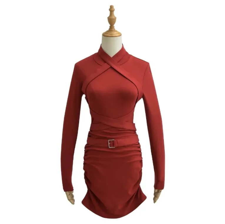 Runwaylover 2506 Cross Over 2024 Ladies Fashion A-Line Casual Dress