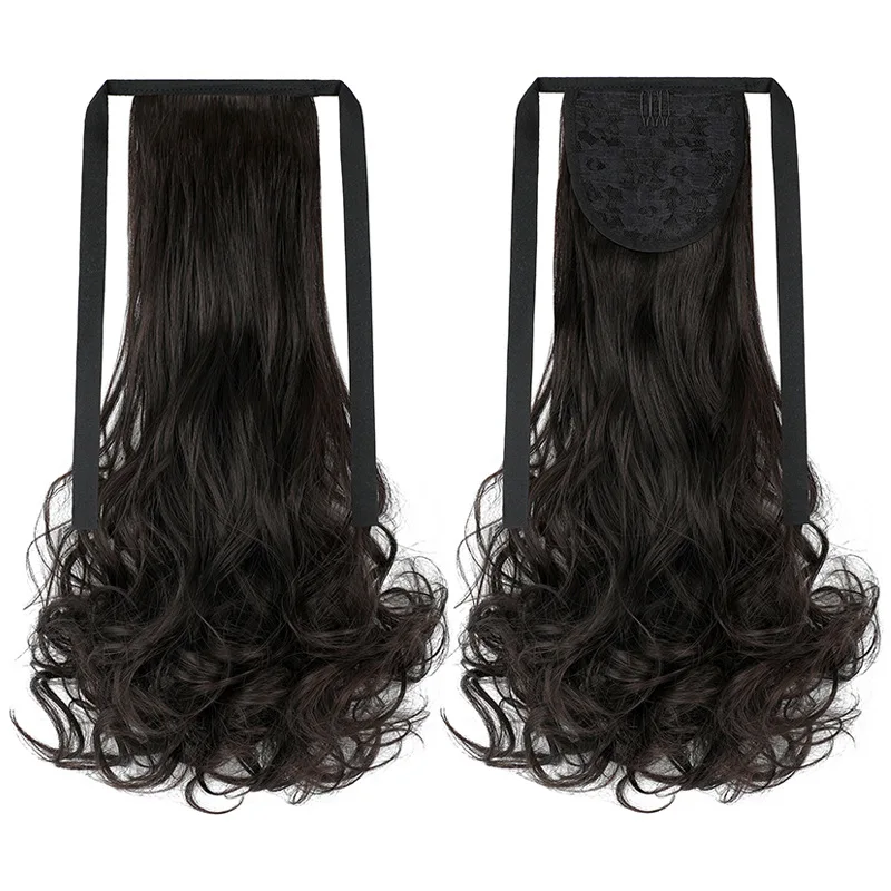 Оптовая продажа с фабрики, парик для конского хвоста, женские длинные кудрявые волосы, ремешок, груша, цветок, большая волна, Реалистичная короткая оплетка для конского хвоста средней длины