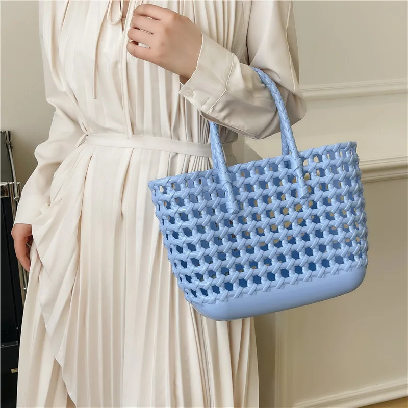 High Quality Women Fashion Shopping Hand bags Shoulder Bag Waterproof EVA Silicone Summer Beach bag