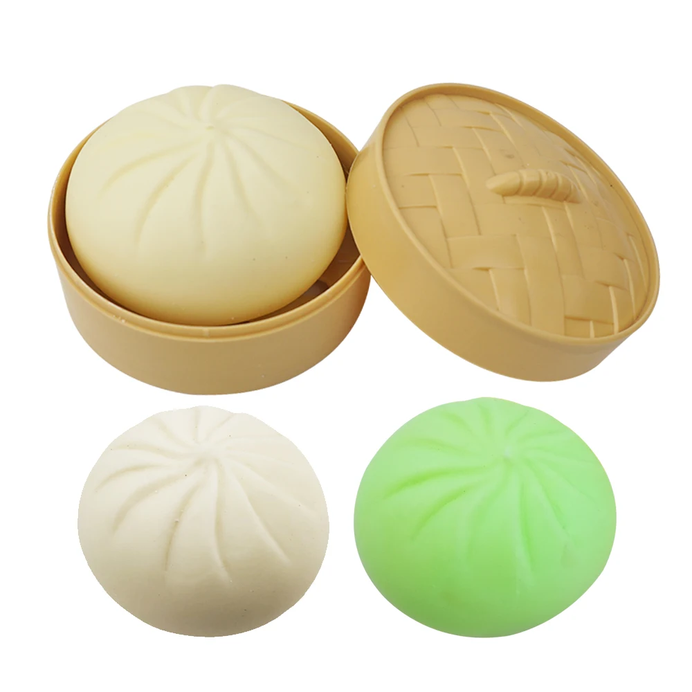 Colorful Dumpling Squishy Stress Ball Steamed Stuffed Bun Squeezing Stress Relief fidget Toy for kids
