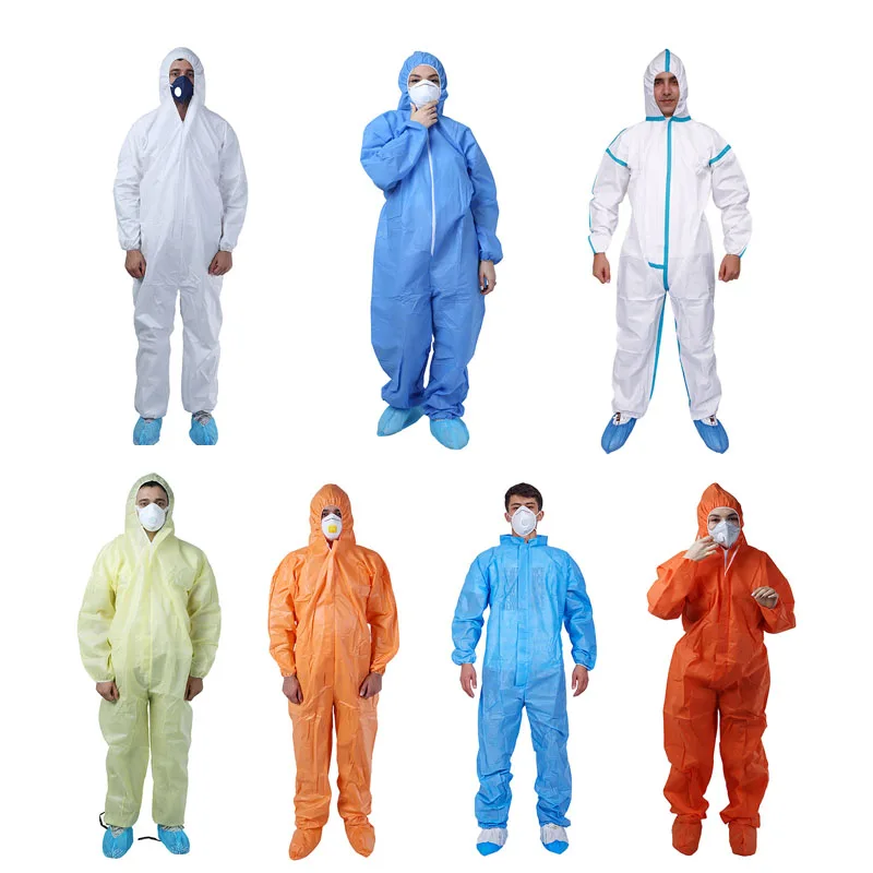CE ISO Certified type 5 6 microporous pp non woven waterproof safety work disposable coveralls ppes coverall for men