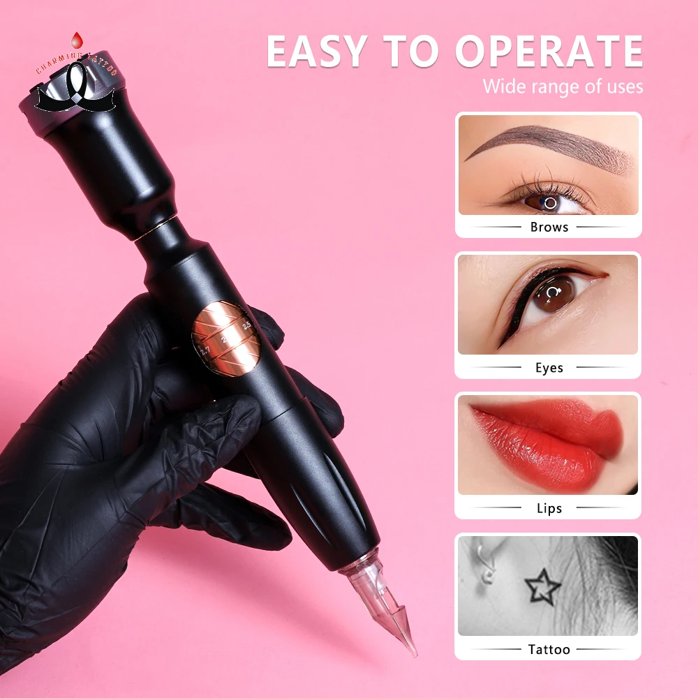 YD Wireless Blink Rotary Adjust Stroke Machine Digital Permanent Makeup Tattoo Machine With Small Power Microblading