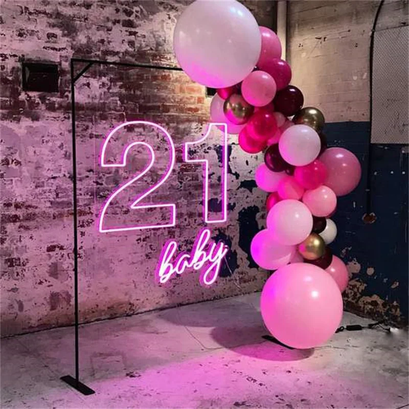 Custom 21 Baby Led Neon Signs for Birthday Party Baby NEON  Number 21 Birthday Multicolor Led Light Lamp