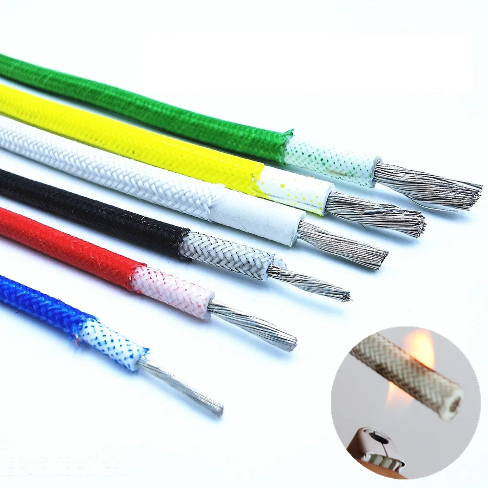 Glassfiber Jacket copper/tinned copper High Temperature Wire 200 Degree High Temperature Braided Wire