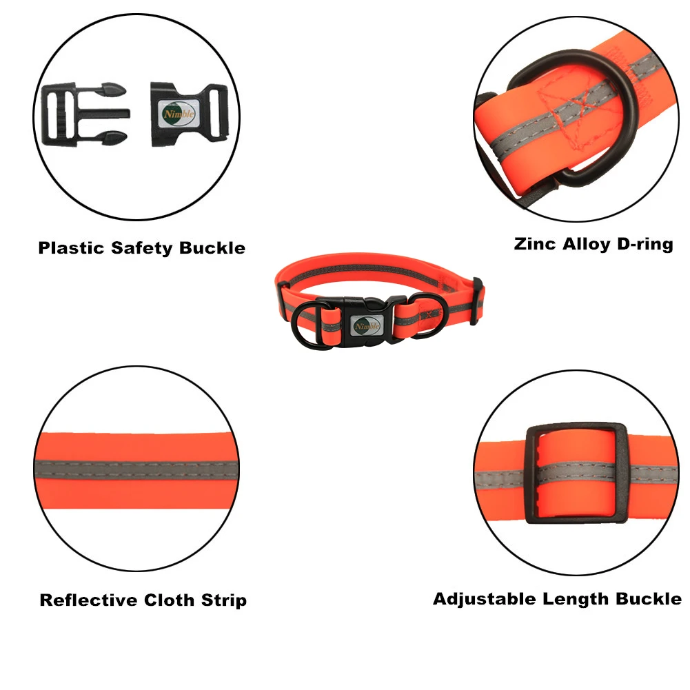 New Arrival 2023 Wholesale Pet Dog Collar,Custom Waterproof reflective PVC coated Dog Collar with leash set