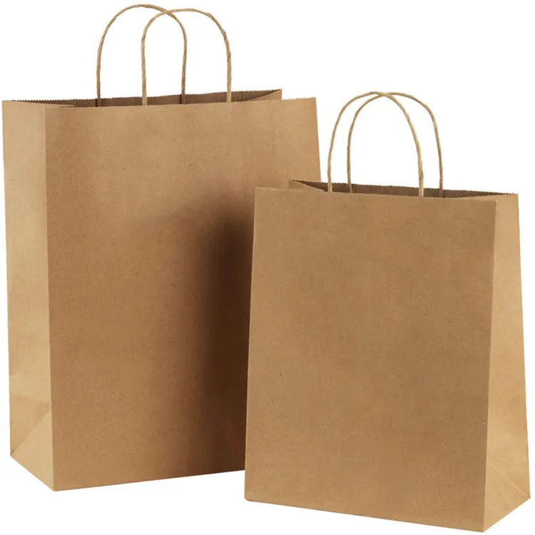 Wholesale Custom Brown White Gift Craft Kraft Food Paper Bags Shopping Bags Kraft Paper