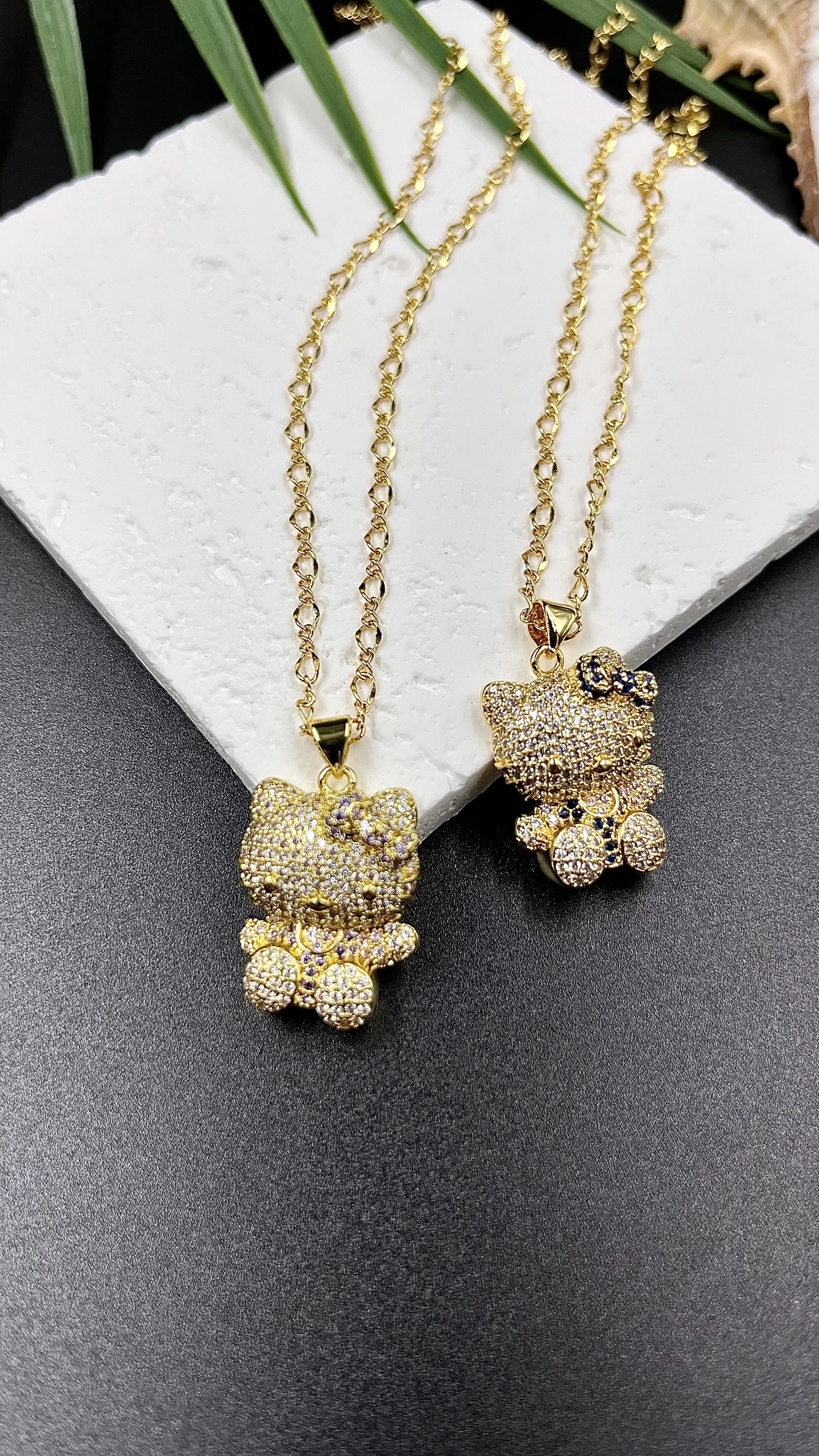 Кристалл бриллиант Hello Kitty кулон ожерелье милый мультяшный дизайн со льдом kitty ювелирные изделия для девочек