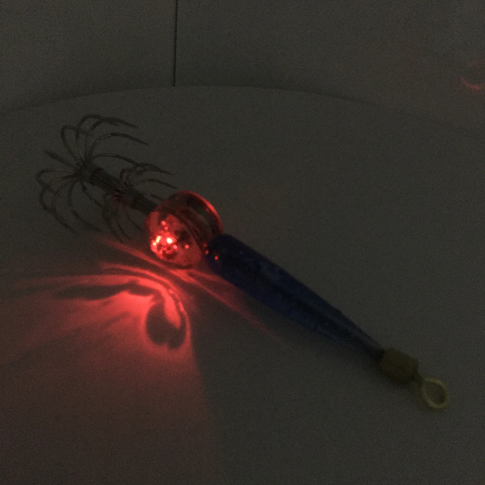 NEW LED Lighted Water Activated Squid Umbrella hooks for Saltwater Sea Fishing Octopus Squid