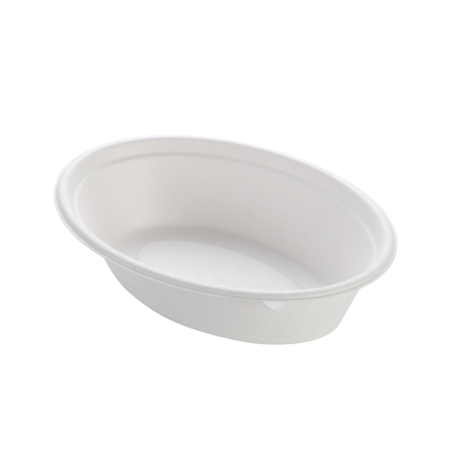 wholesale disposable Biodegradable fast food packaging white salad bowl oval bagasse