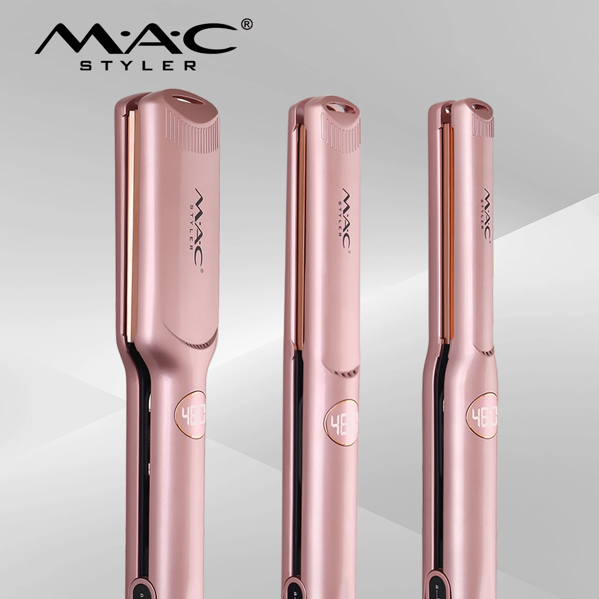 MAC Pink Fashion Hair Crimper Private Label Custom With LED Fast Heat Straightener Professional Salon Beauty Care Flat Iron