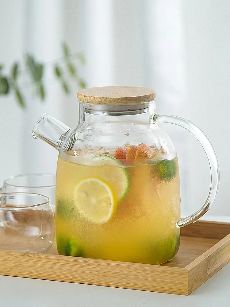 Heat Resistant Cooling Kettle Large Capacity Kettle For Teapot Water Cup High Temperature Resistant Teapot In Hammer Pattern