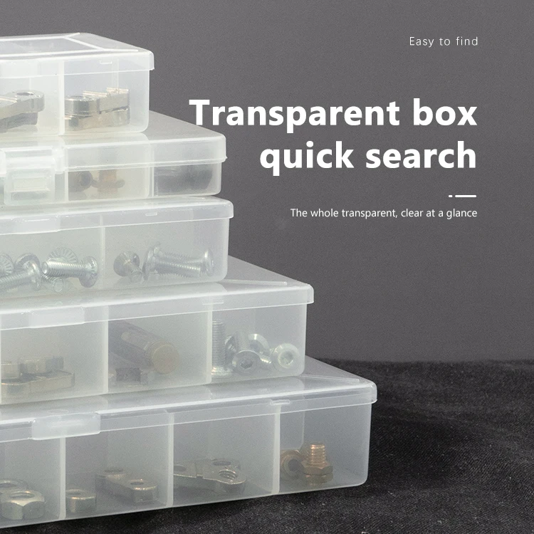 OEM ODM Factory plastic tool hardware storage boxes organizer 15 grids removable divider box