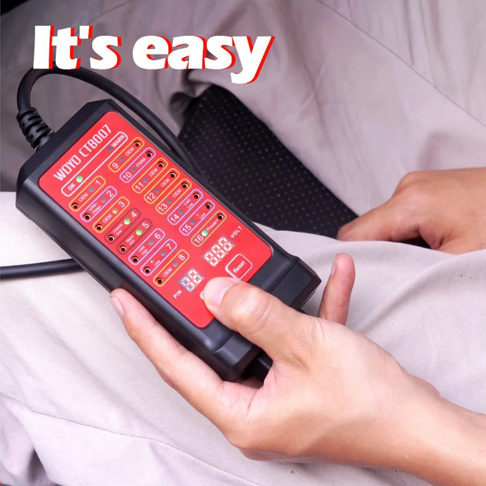 WOYO CTB007 CAN Tester Box Pin Settings Diagnostic Tool OBD2 16Pin Break Out Box Communication Detection OBDII Breakout Box