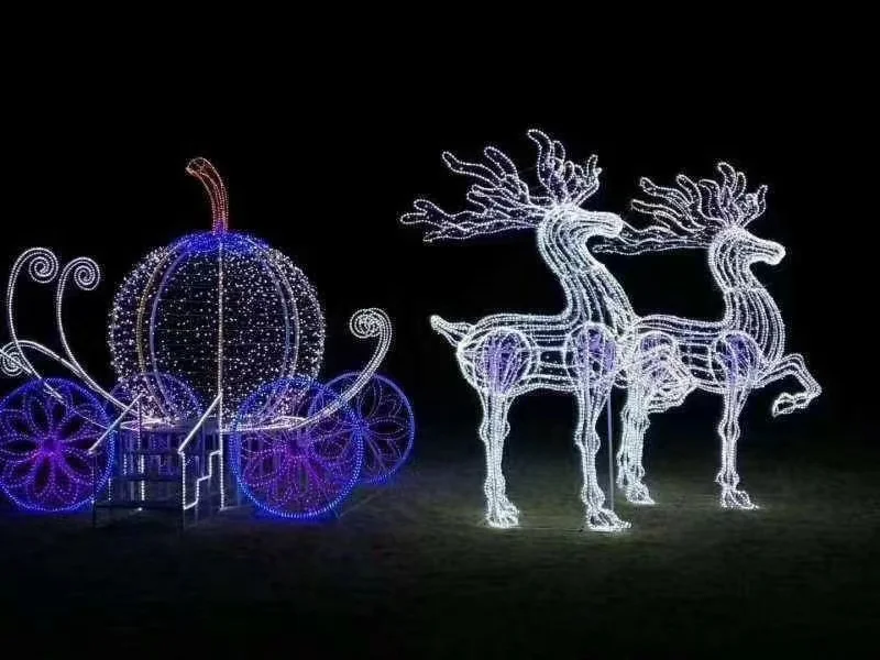 Outdoor waterproof LED Christmas carriage commercial lighting large 3D outdoor shopping mall Christmas luxury decoration