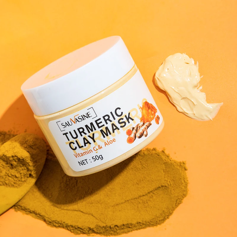 Natural turmeric clay mud mask nourishes improve skin vitamin c turmeric clay mask
