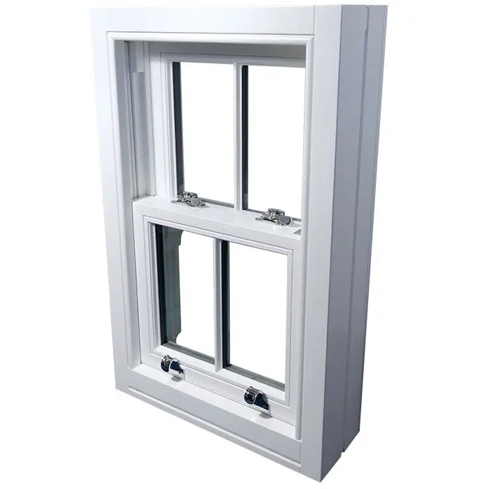 Простой дизайн двойное окно из ПВХ виниловое изолированное жилое здание двойные остекленные окна