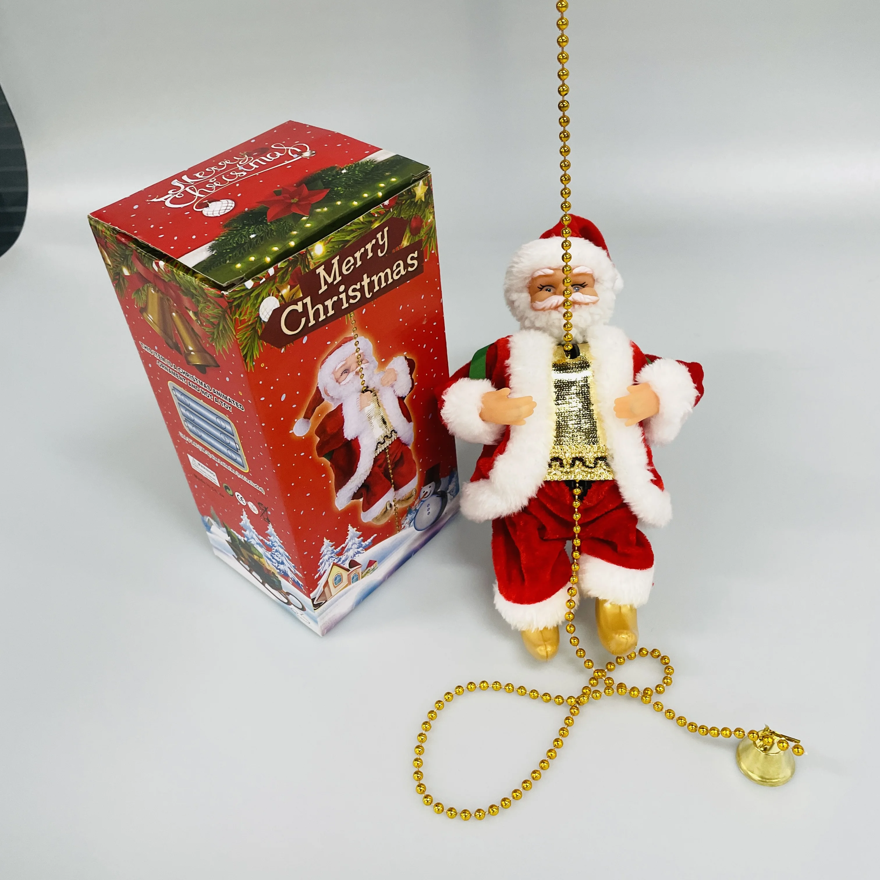 2024 Hot Selling Christmas Decorations Toy Electric Climbing Ladder Santa Claus Christmas Gifts Santa Claus Climbing the Chimne