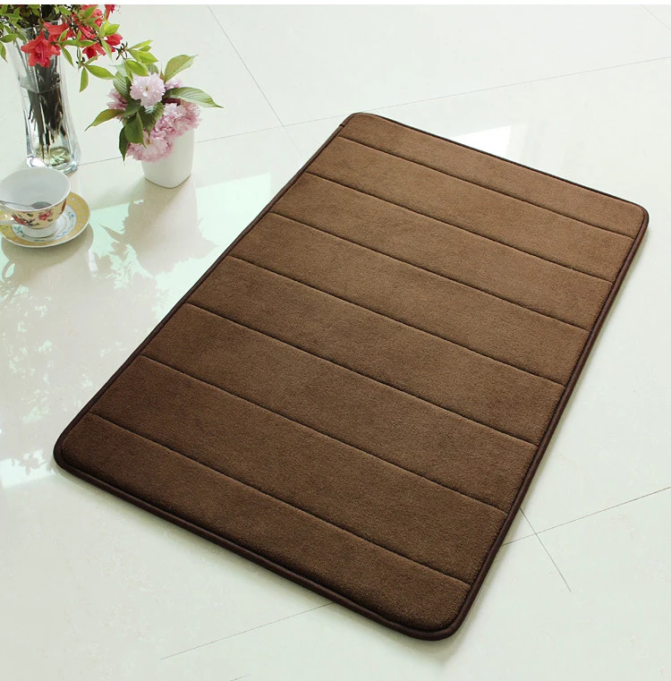 Memory Foam Kitchen Living Room Bathroom Toilet Floor Absorbent Non-Slip Coral Velvet Household Mat Carpet and Rug