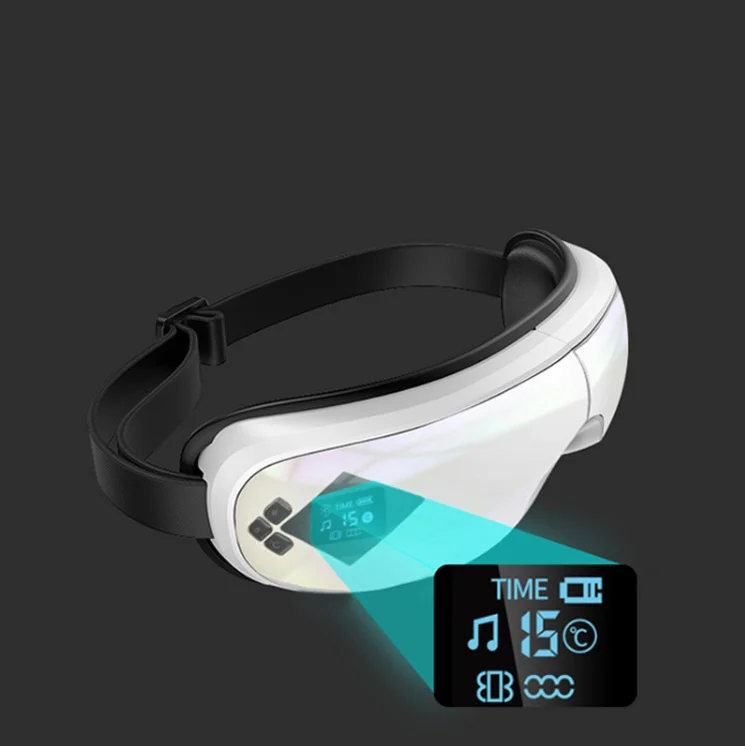 Amazon High quality eye care high frequency beauty led Bluetoothing electric heat smart eye massager with heat compression