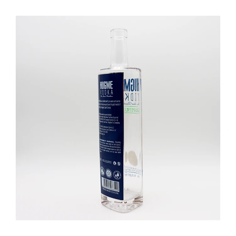 Wholesale fancy rum bottle white rum transparent rum wine vodka glass bottle