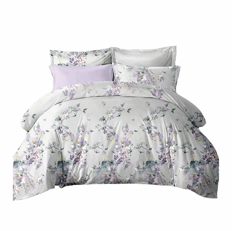 KOSMOS bedding linen customized size floral printed 90 gsm microfiber bed sheet set