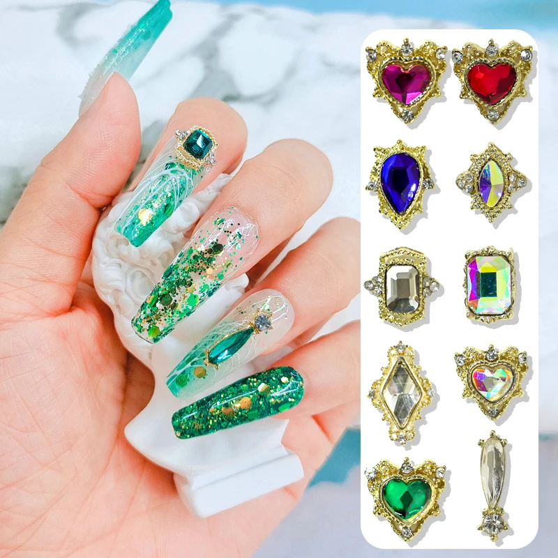 colorful crystal 3d diamond nail art  mixed color flatback nail art rhinestones