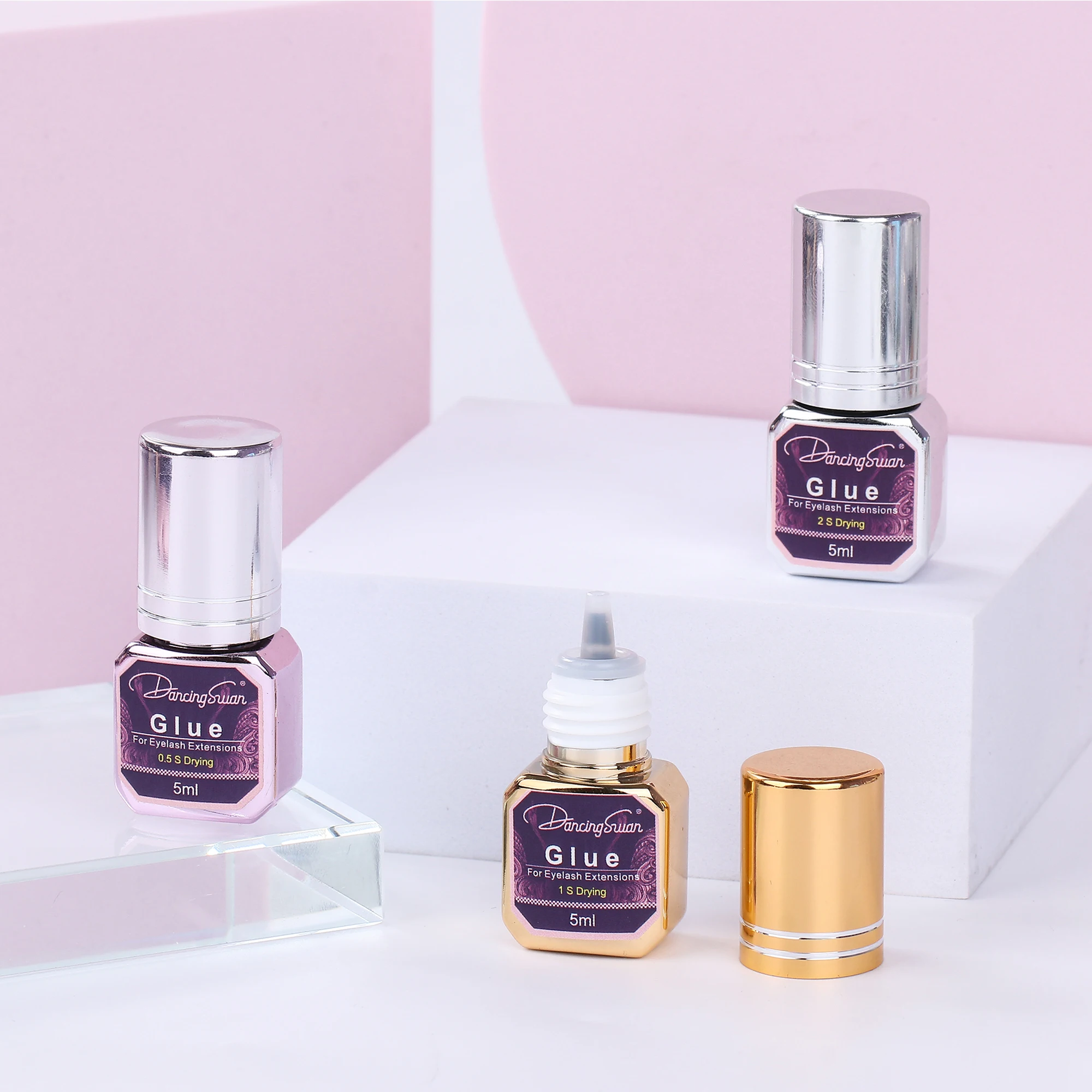 Custom Logo Strong Hold Eyelash Glue 1 Sec Fast Drying Long Lasting Waterproof Oil Resistant Lash Extension Adhesive Glue