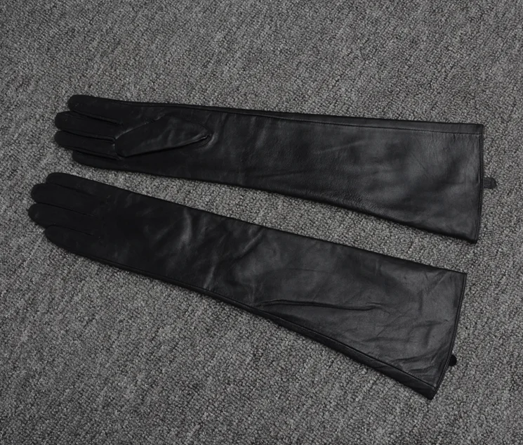 Fashion Ladies Sheepskin Elbow opera  Long Leather Glove for women