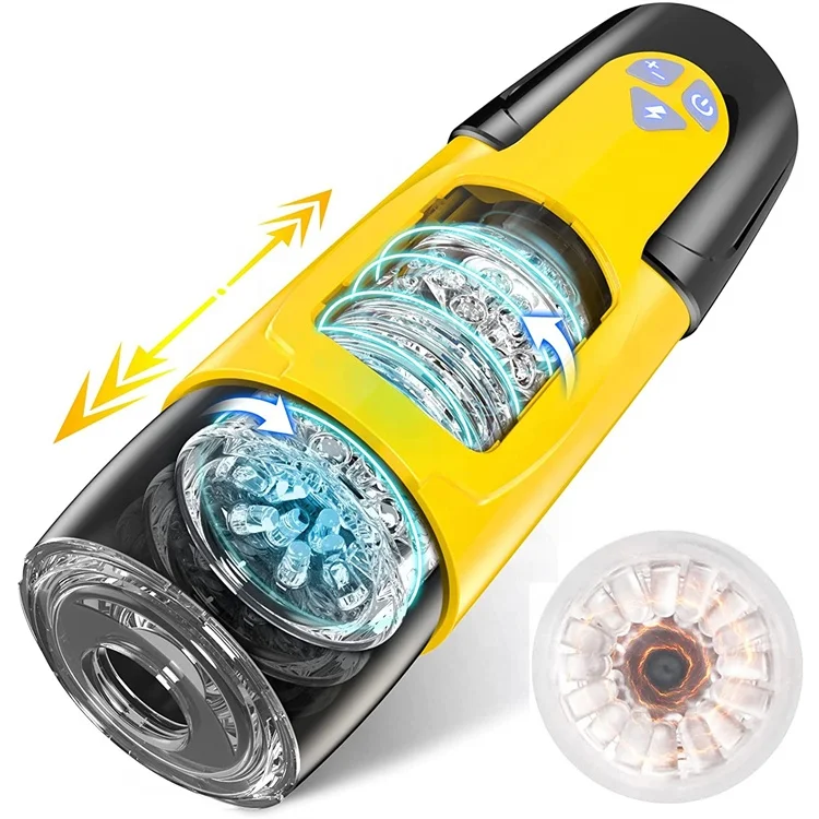 Automatic Male Masturbator Cup Thrusting Rotating For Penis Stimulation Electric Pocket Pussy Sex Toy Rubber Pussy For Men