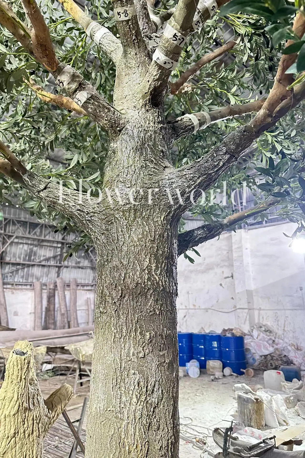 Custom High Simulation Hotel Decoration Bespoken Evergreen Giant 10ft Mediterranean Artificial Big Olive Tree With Faux Fruit