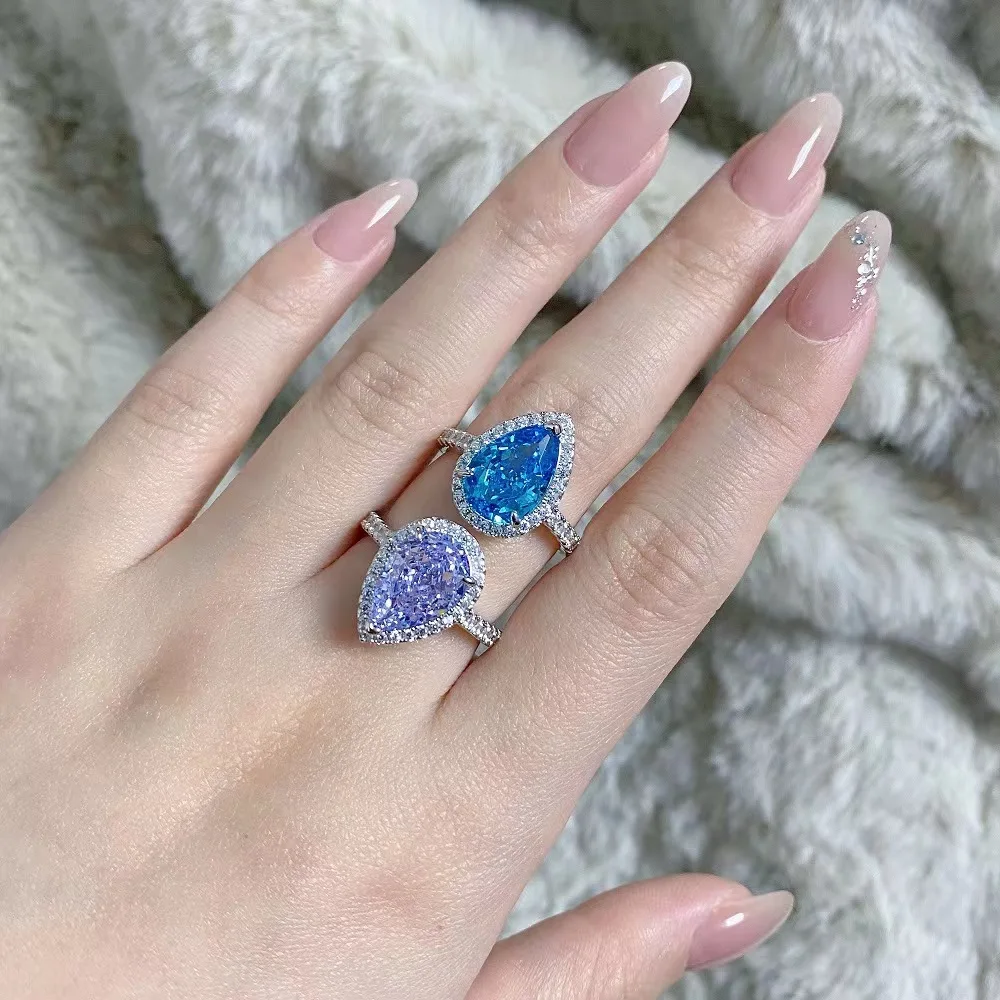 Fashion jewelry fashion jewelry moissanite solitaire ring 925 sterling silver rings moissanite stone ring