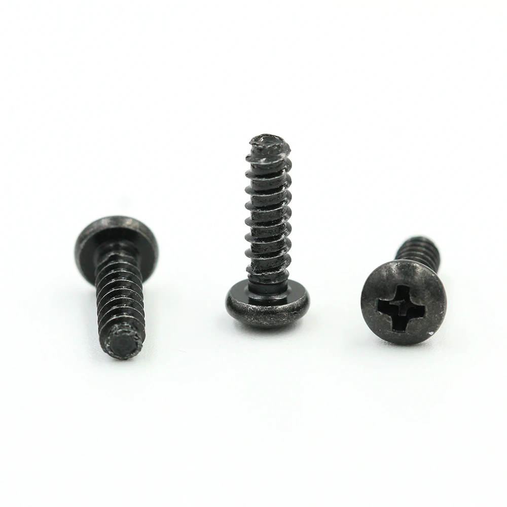 China manufacturers wholesale 3mm m2 m3 m4 m6 m8 phillips pan head screw black self tapping screws for plastics